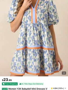 Short sleeve flowered dress
